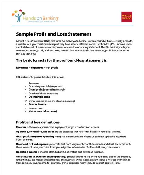 Profit and Loss Statement - 34+ Examples, Format, Word, Pages, How to ...