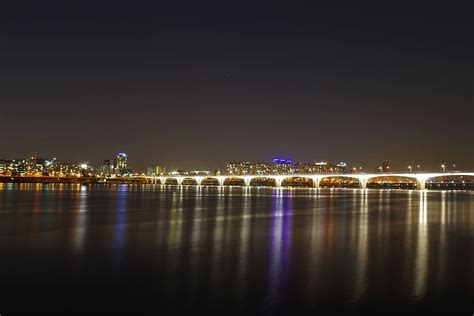 HD wallpaper: Han River, Night View, Night Photography, seoul, bridge ...