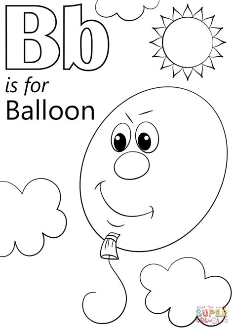 Letter B is for Balloon coloring page | Free Printable Coloring Pages