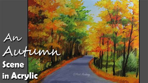 How to Paint An Autumn scene in Acrylic | Epi-2 step by step - YouTube