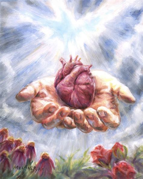 Heart in God's Hands Painting by Melani Pyke | Saatchi Art