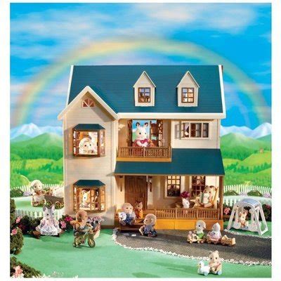 Calico Critters Deluxe Village House + Friesian Cow Family + Friesian Cow Twins | #490461557