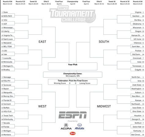 March Madness 2019: Get your printable NCAA bracket from ESPN - ABC7 ...