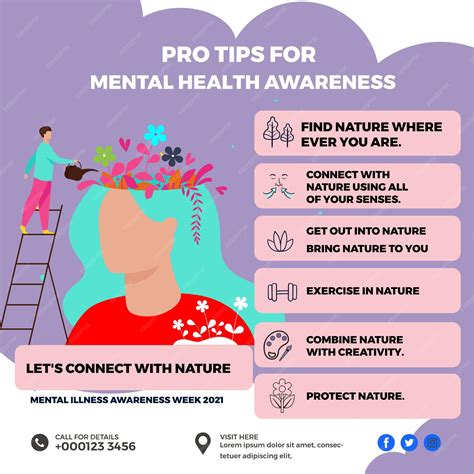 Premium Vector | Mental health tips infographic templates and social media post