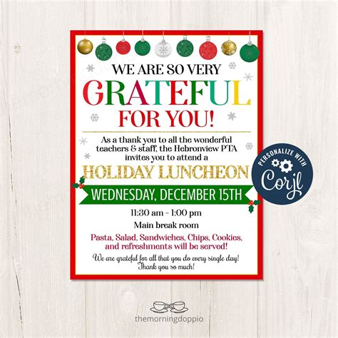 Invitations & Announcements Paper Holiday Christmas Luncheon Appreciation Luncheon Flyer ...