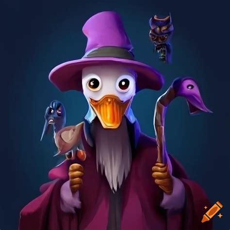 Image of an evil duck wizard on Craiyon