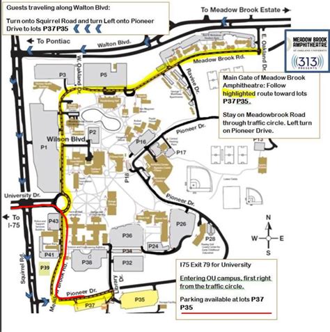 Oakland University Parking Map