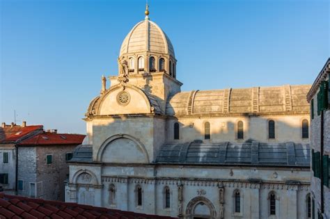 Premium Photo | Catholic cathedral in sibenik city croatia cityscape