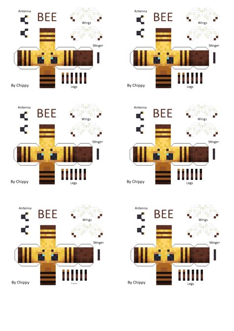 Minecraft Bee Template - Printable And Enjoyable Learning