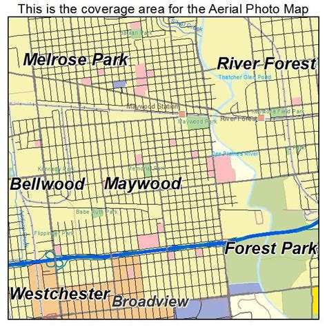 Aerial Photography Map of Maywood, IL Illinois