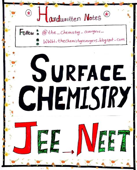 Surface chemistry handwritten notes for jee and neet