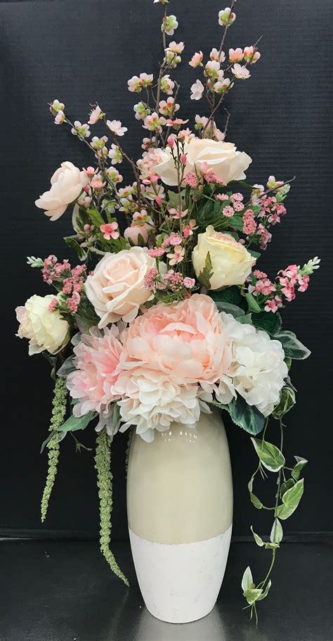 Blush Pink Tall Arrangement by Andrea | Spring flower arrangements ...