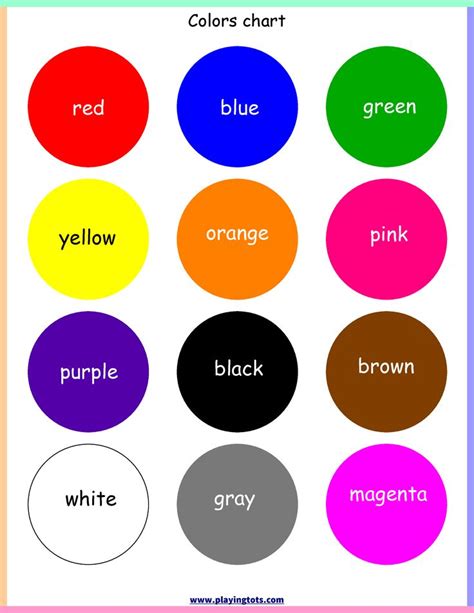 Free printable colors chart | Teaching toddlers colors, Colors for toddlers, Toddler color learning