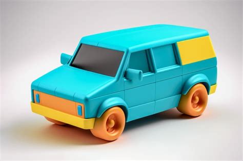 Premium AI Image | Isolated bright toy car in studio Automobile and transport concept AI generative