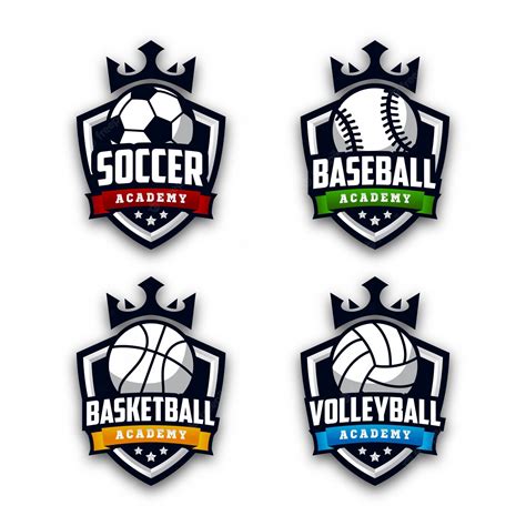 Premium Vector | Modern sport academy logo set