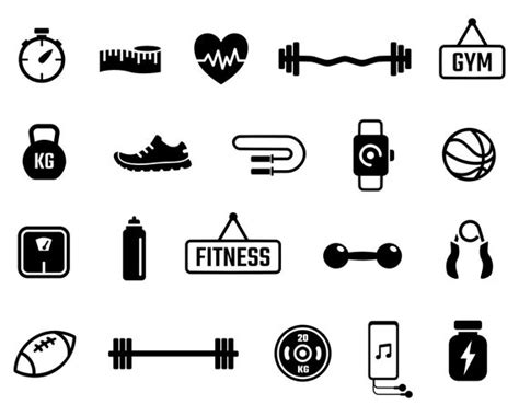 Fitness Clip Art Gym Vector Art Exercise Silhouette Images Png | Etsy