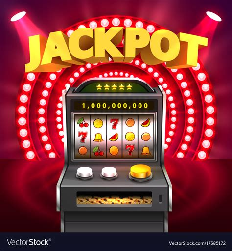 Golden slot machine wins the jackpot Royalty Free Vector