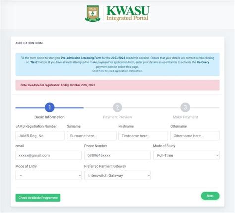 KWARA STATE UNIVERSITY, MALETE (KWASU) ADMISSION FORM CLOSES TODAY FRIDAY, OCTOBER 20TH, 2023 ...