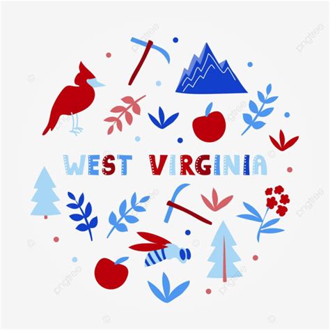 West Virginia State Symbols Vector Illustration Part Of Usa Collection ...