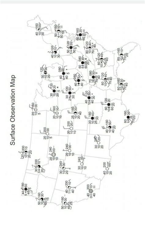 Solved Surface Observation Map 402160 5-50 10910 495 1302200 | Chegg.com