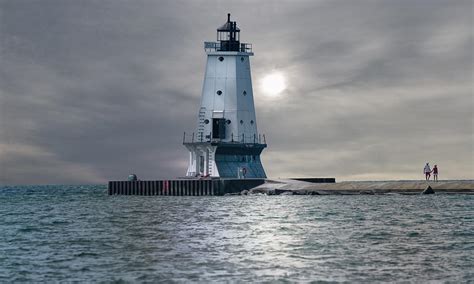 Ludington Michigan Lighthouse Photograph by John Ullrick | Fine Art America