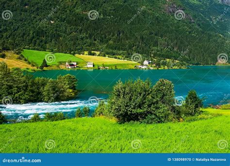 Norway Nordfjord Panorama and Glacier River Stock Photo - Image of scandinavia, nordfjord: 138098970