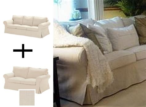 IKEA Ektorp 3 Seat Sofa AND 2 Seat Loveseat Sofa SLIPCOVER SET Covers ...