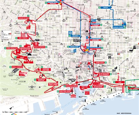 Hop On Hop Off Barcelona Route Map