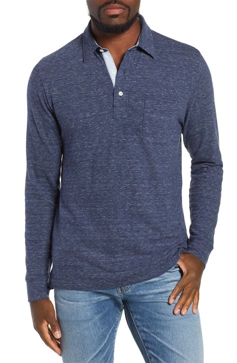 Faherty Luxe Heather Long Sleeve Polo