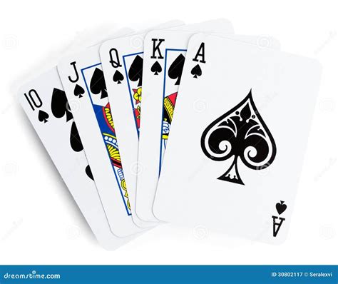 Royal Flush Of Spades On Black Canvas Stock Photography | CartoonDealer ...