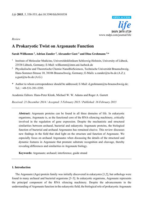 (PDF) A Prokaryotic Twist on Argonaute Function