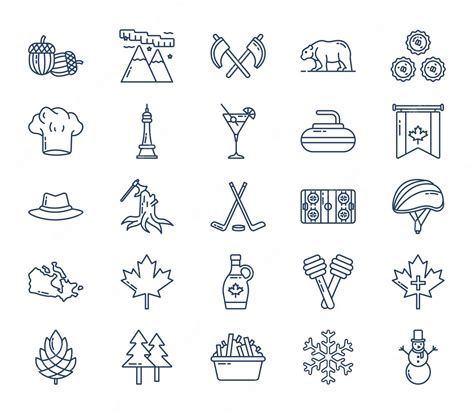 Premium Vector | Canada country and culture icon set