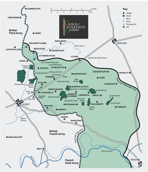 WW1 Battle of The Somme Overview Map from SplashMaps