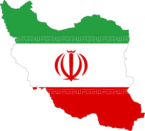 Iran Flag Map - Openclipart