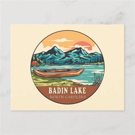 Badin Lake North Carolina Boating Fishing Emblem Postcard | Zazzle | Big bear lake california ...