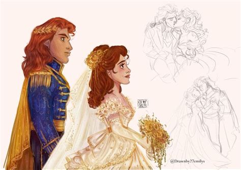 Belle and Adam wedding | Disney princess art, Cute disney drawings, Disney drawings