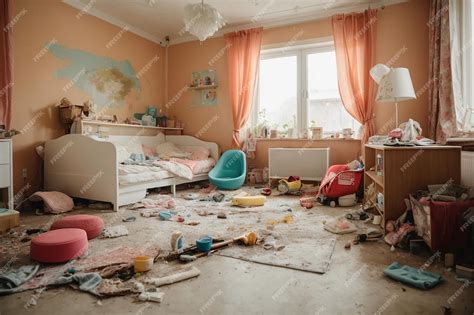 Premium AI Image | Messy children room with furniture and interior ...