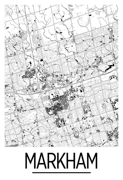 Markham Ontario Map Poster Ontario Map Print Art Deco | Etsy