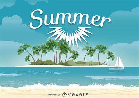 Summer Beach Illustration Design Vector Download