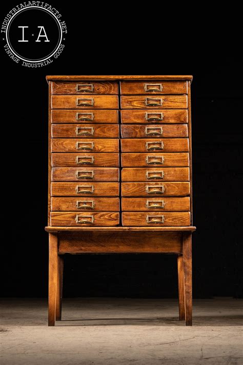 Early 20th Century Wooden Document Cabinet – Industrial Artifacts