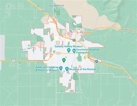 Bozeman Montana Town Map