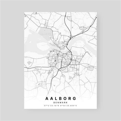 Aalborg, Denmark Light Map, an art print by Map Printable Inc - INPRNT