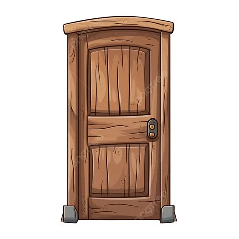 Wooden Door Childish Cartoon Object, Door Clipart, Cartoon Clipart, Door PNG Transparent Image ...