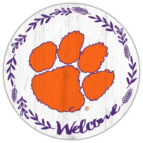 Clemson Tigers 12" Welcome Circle Sign