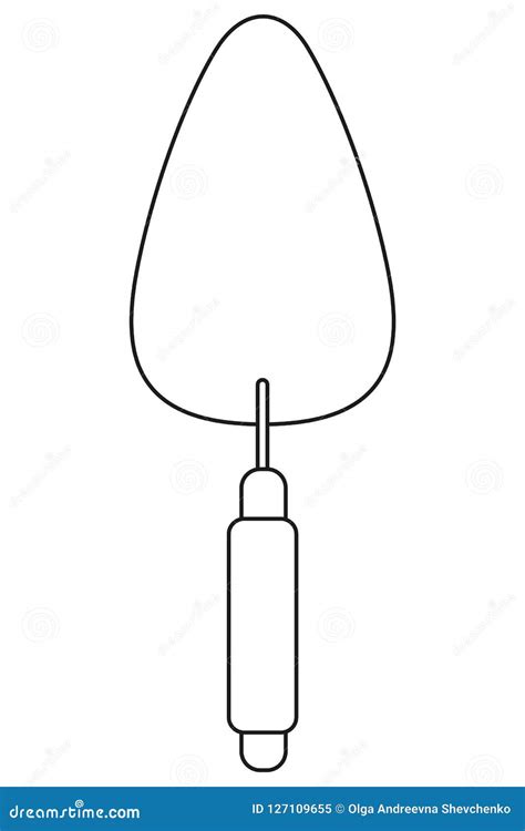 Line Art Black and White Simple Trowel. Stock Vector - Illustration of coating, background ...