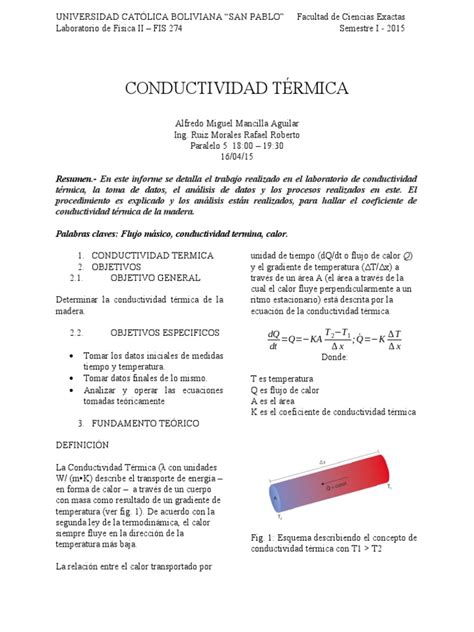 CONDUCTIVIDAD TERMICA Alfredo | Descargar gratis PDF | Conductividad ...