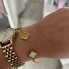 Clover Bracelet, 18K Gold Plated 5 Motif Clover Bracelet, Four Leaf Clover Bracelet, Item Will ...