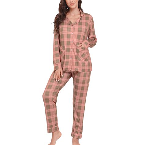 MLANM Women's Pajamas Set Long Sleeve Shirts and Long Pants 2 Piece Pjs ...