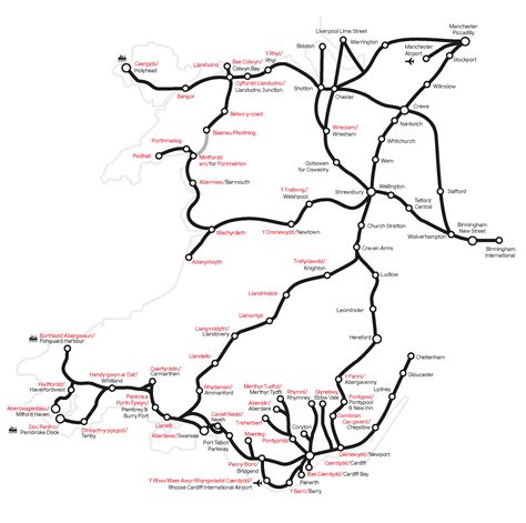 Wales train / rail maps