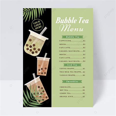 Milk Tea Shop Menu Design Template Download on Pngtree